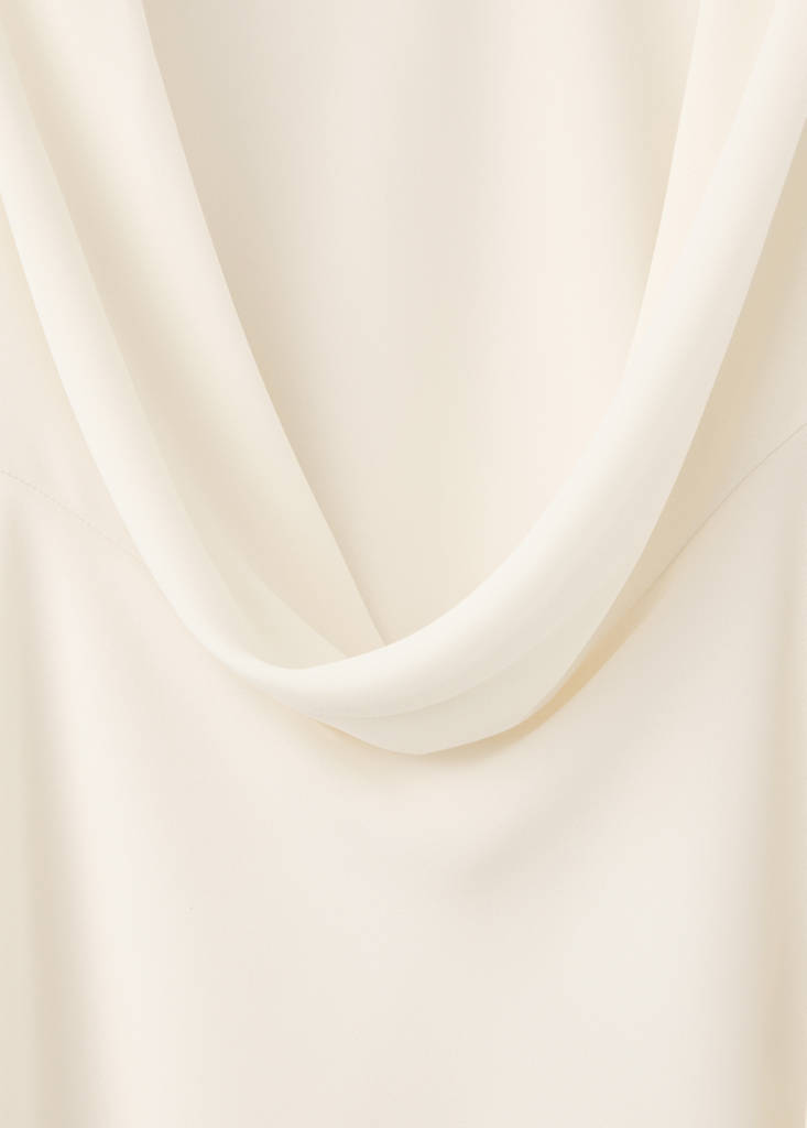 Satin top with draped back — Ecru