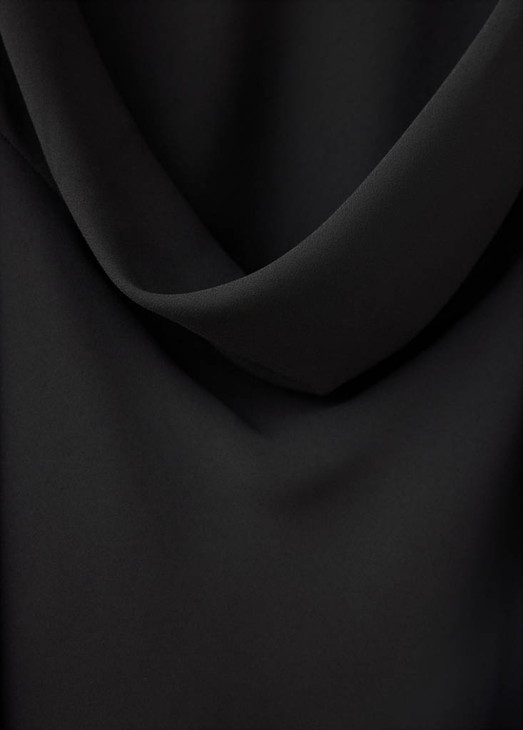 Satin top with draped back — Black