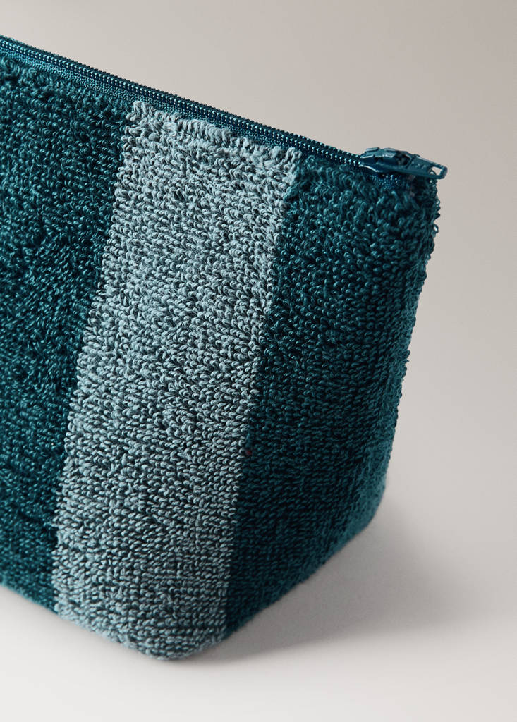 Cotton check wash bag - thumbnail 7