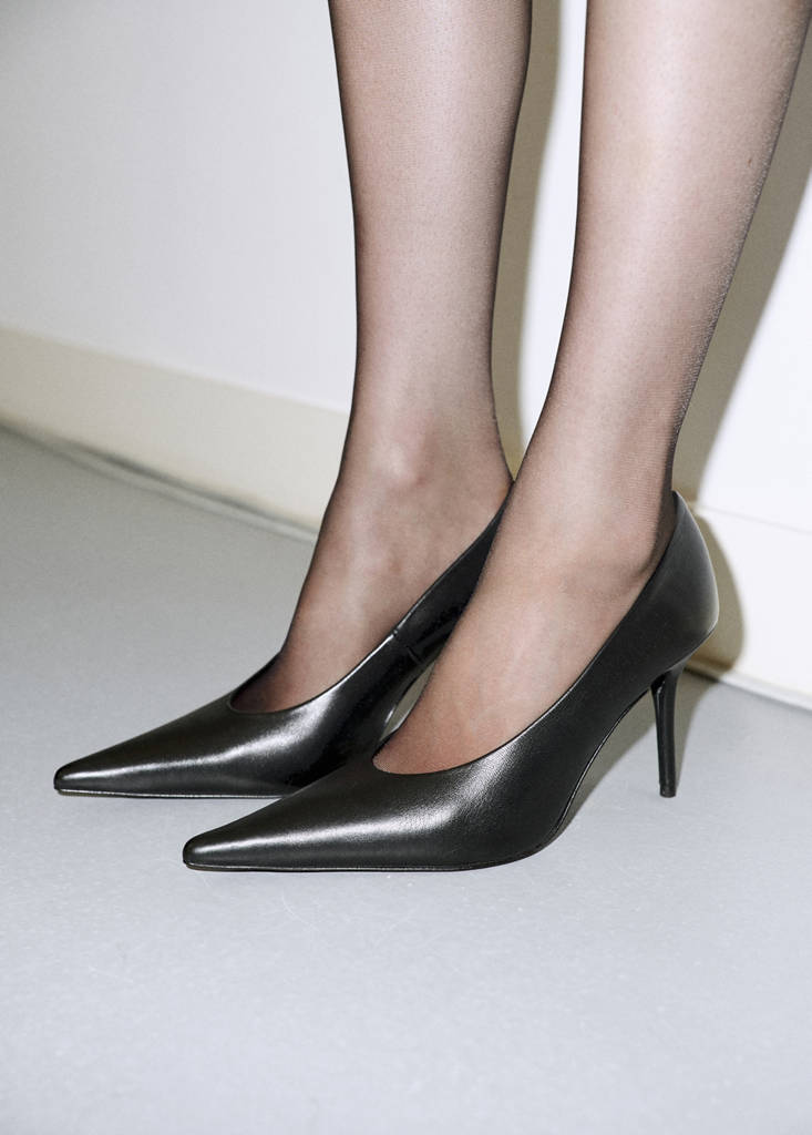 Pointed-toe leather heeled shoes - thumbnail 7