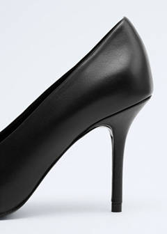 Pointed-toe leather heeled shoes — Black 5