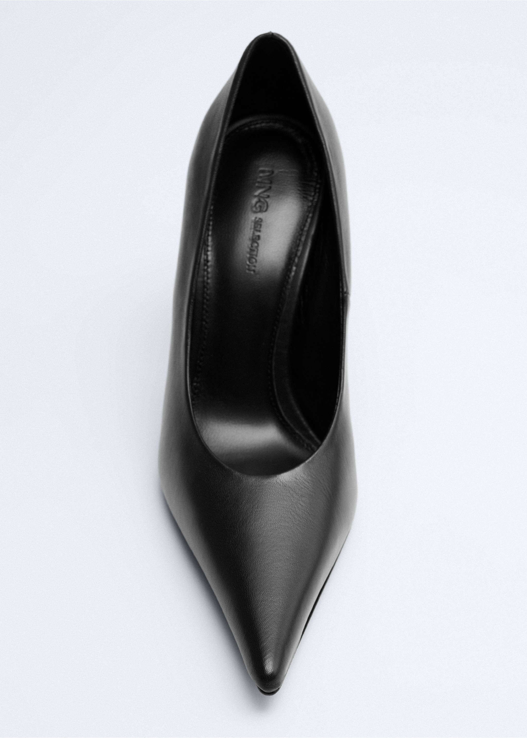Pointed-toe leather heeled shoes - Details of the article 3, Black. Ref: 37075872-00.
