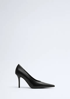 Pointed-toe leather heeled shoes — Black 3