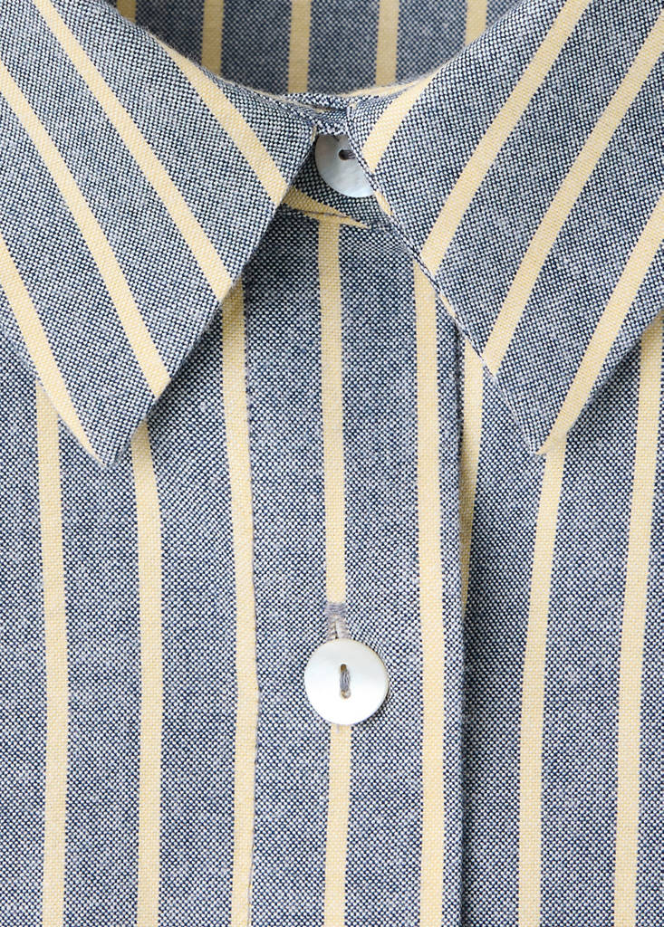 Striped cotton shirt — Navy