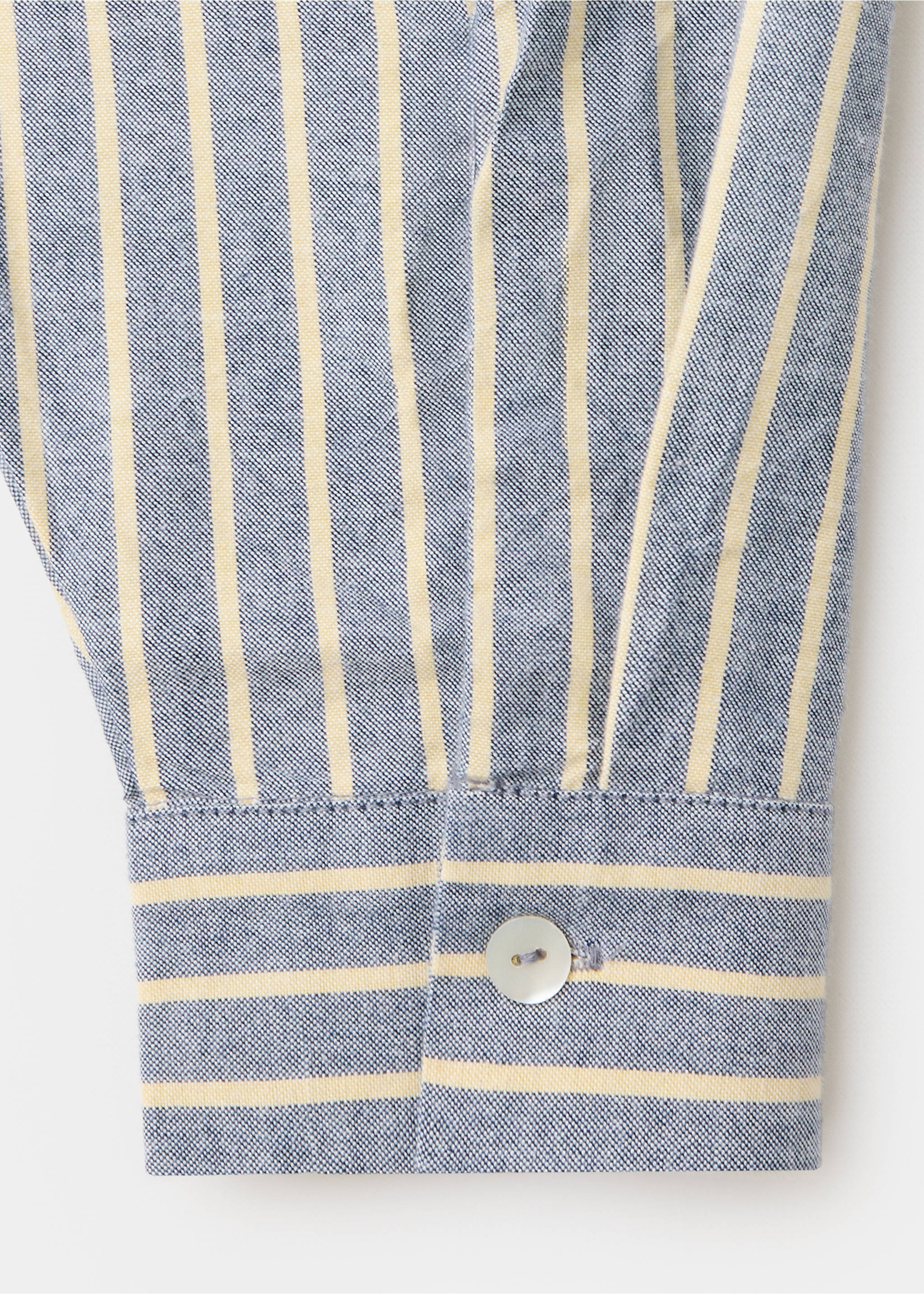 Striped cotton shirt - Details of the article 0, Navy. Ref: 37075875-00.