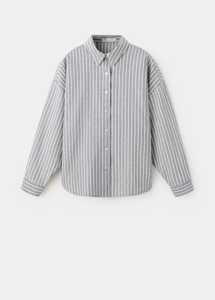 Striped cotton shirt — Navy