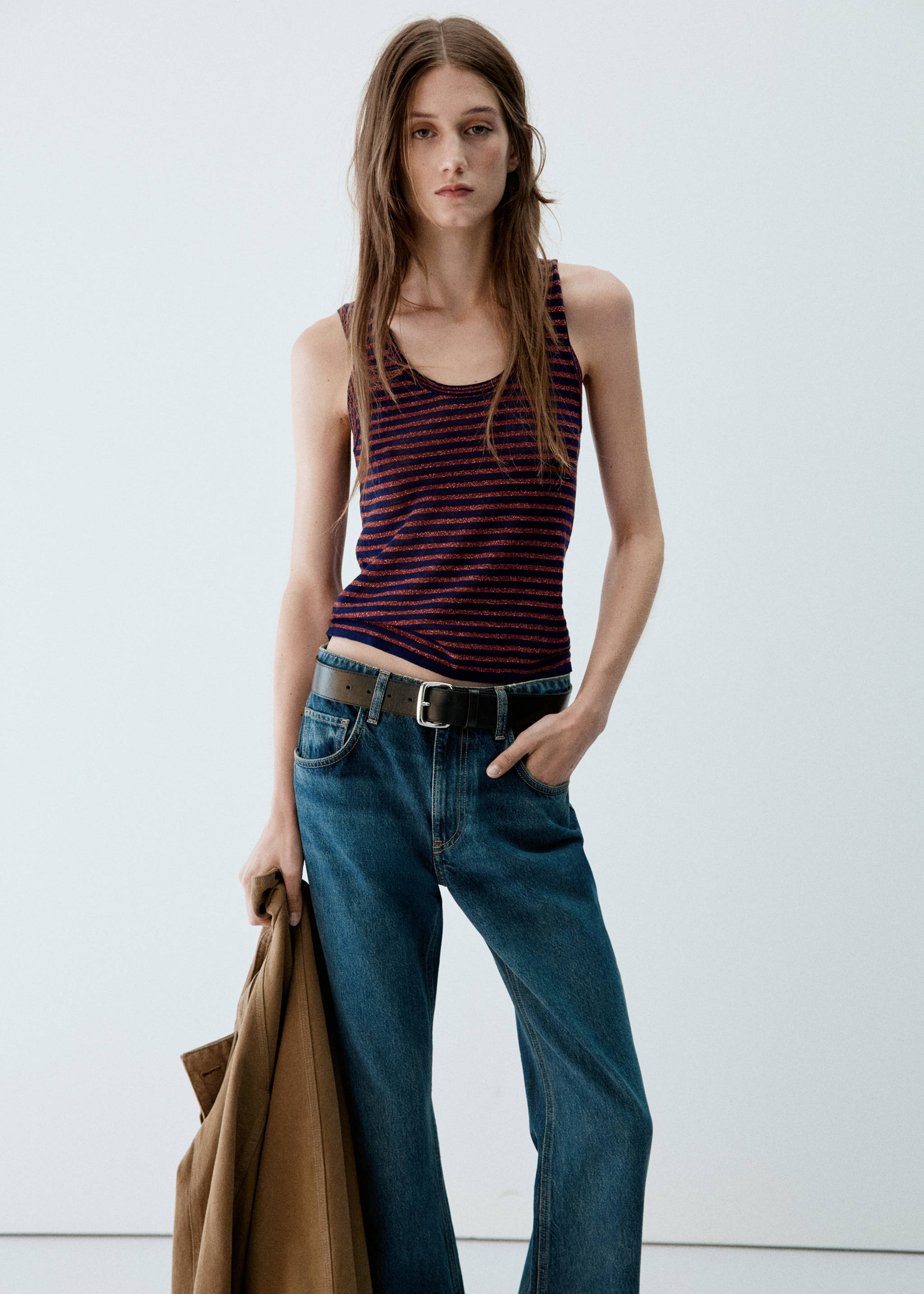 Lurex striped top - رؤية وسط, كحلي غامق. Ref: 37075876-00.