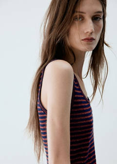 Striped lurex knit top — Dark Navy 4
