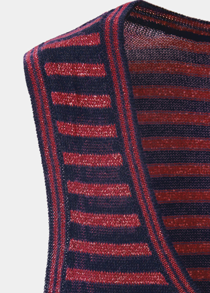 Top with lurex stripes — Dark Navy