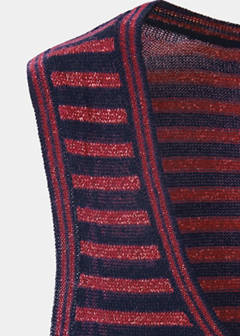 Striped lurex knit top — Dark Navy 6