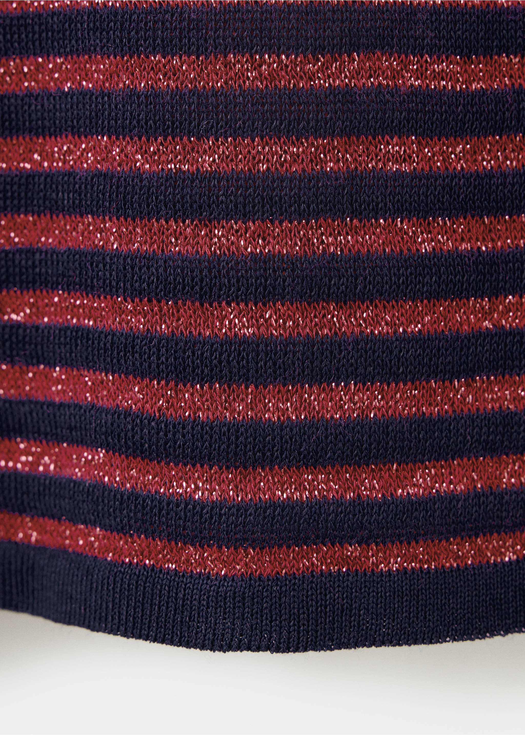 Lurex striped top - Details of the article 0, Dark Navy. Ref: 37075876-00.