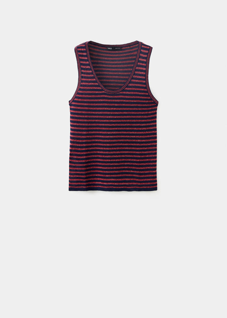 Top with lurex stripes — Dark Navy