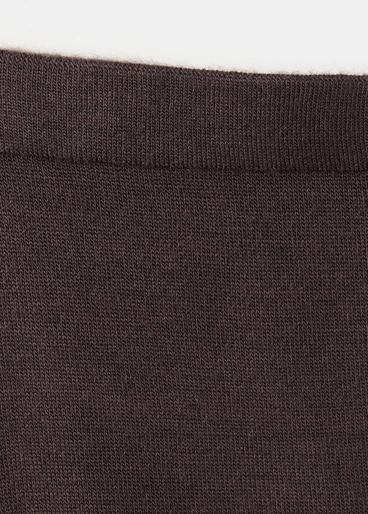 Straight fine-knit skirt — Brown