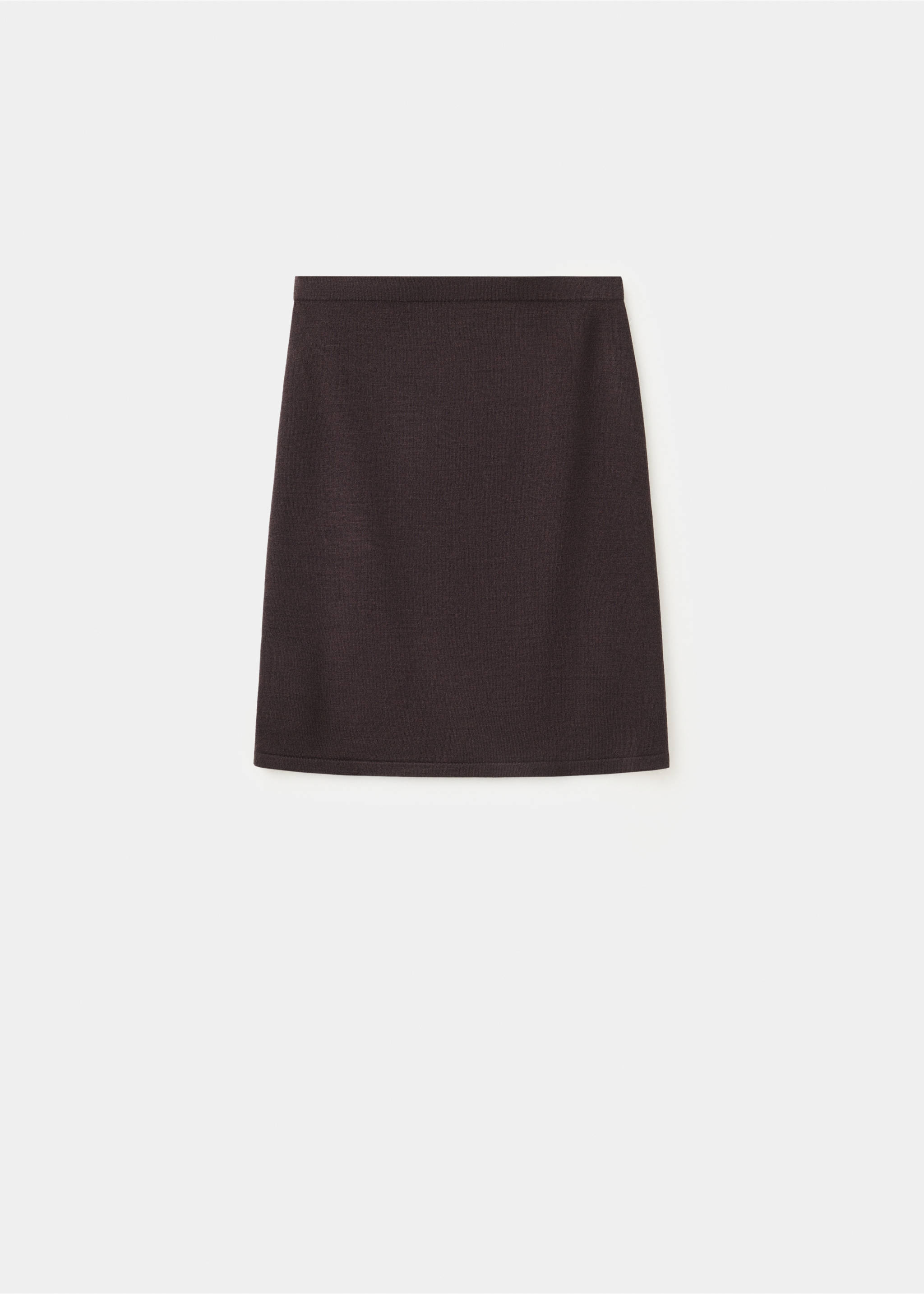 Fine-knit straight skirt - Article without model, Brown. Ref: 37075877-00.