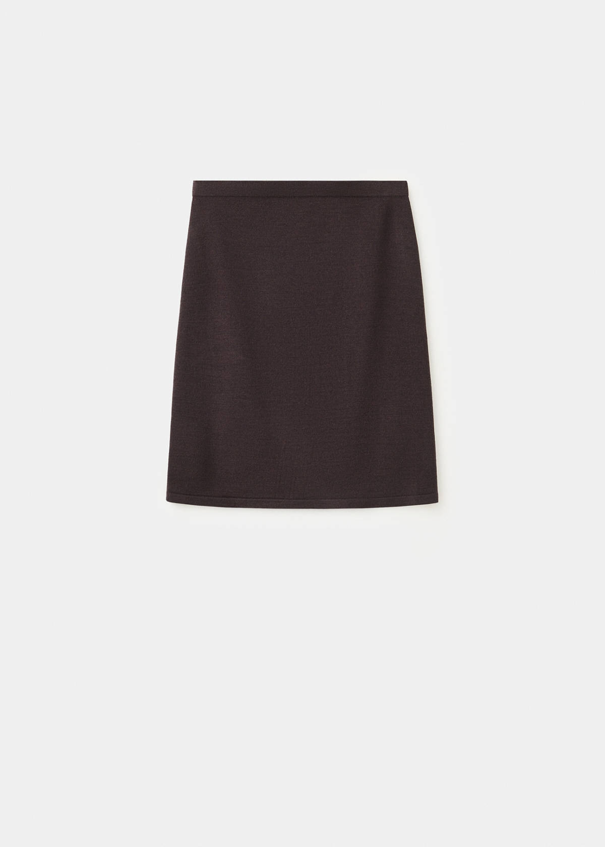 Straight fine-knit skirt — Brown