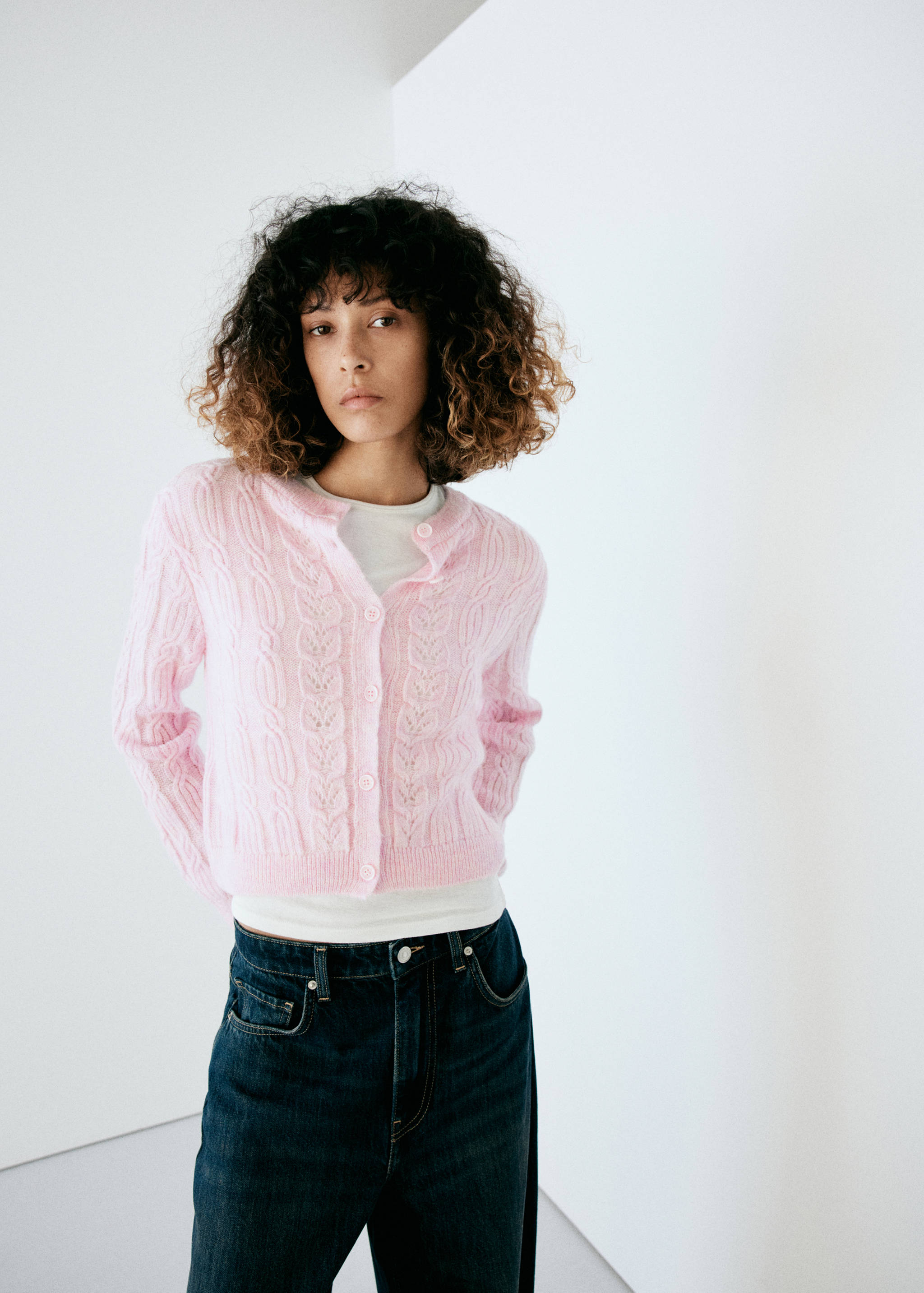 Cable-knit cardigan - Medium plane