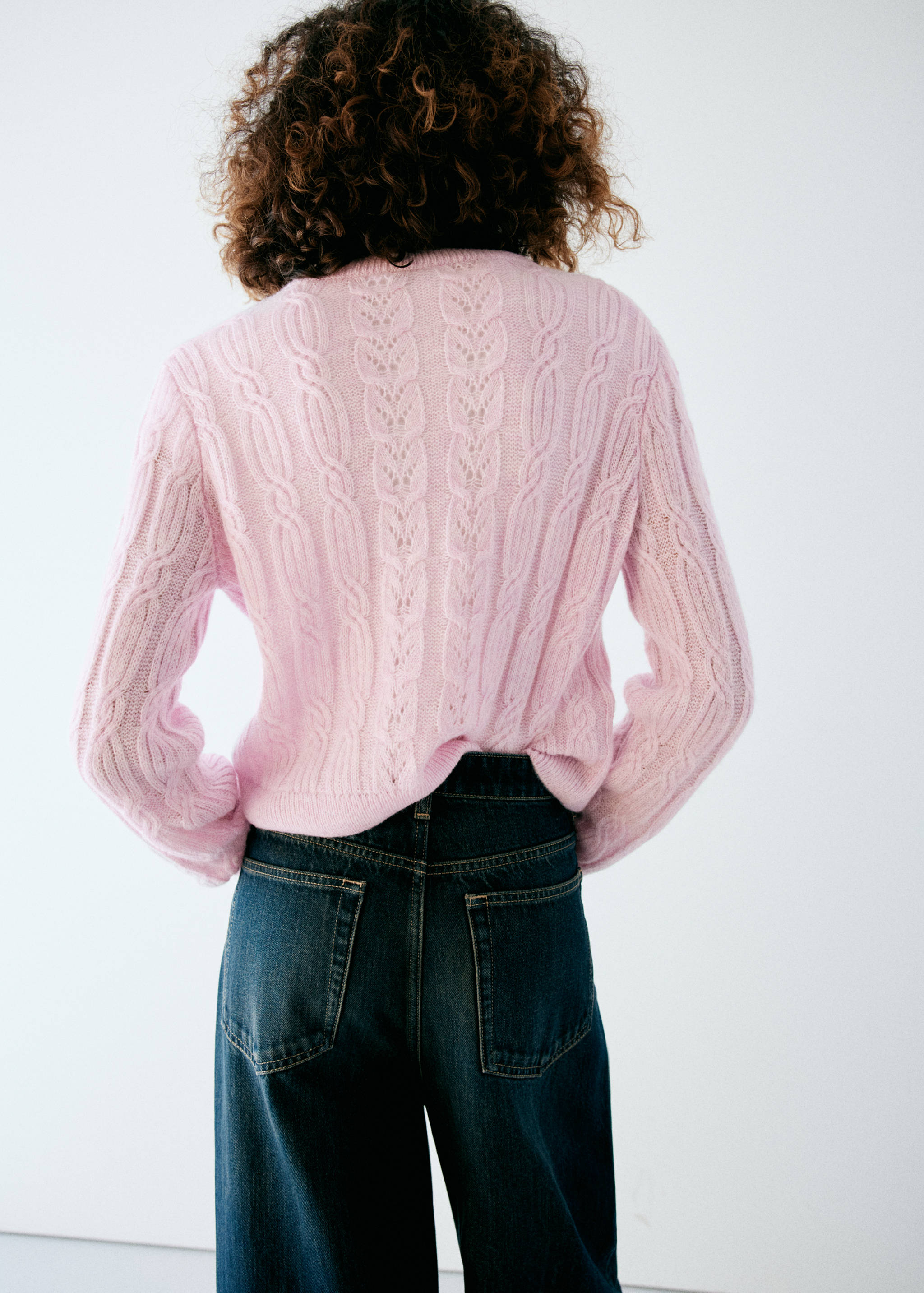 Cable-knit cardigan - Reverse of the article
