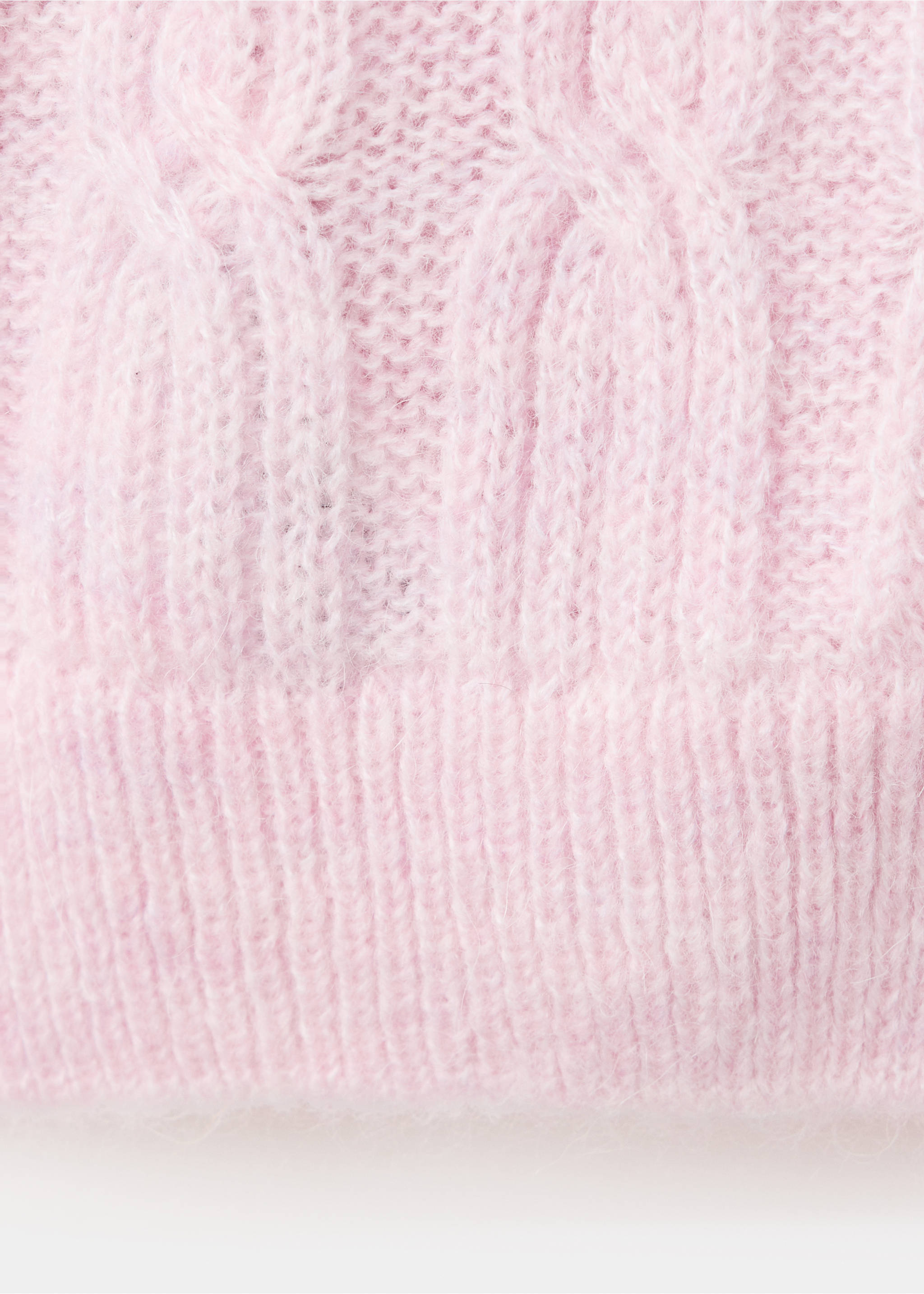 Cable-knit cardigan - Details of the article 0, Pastel Pink. Ref: 37075878-00.