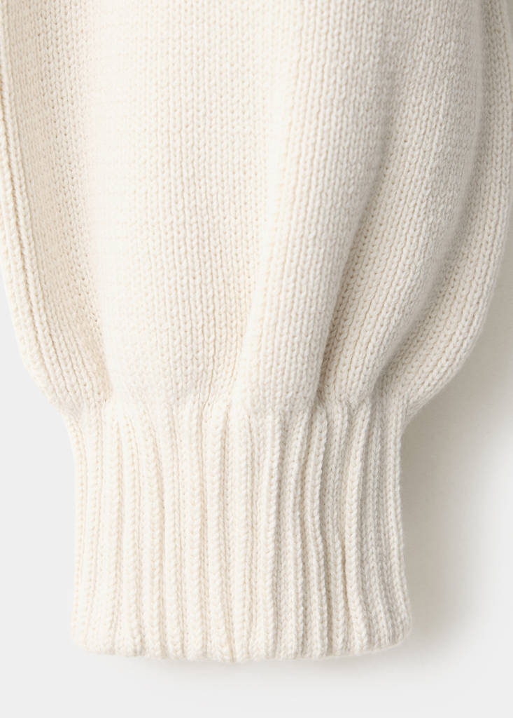 Knitted bomber jacket — Ecru