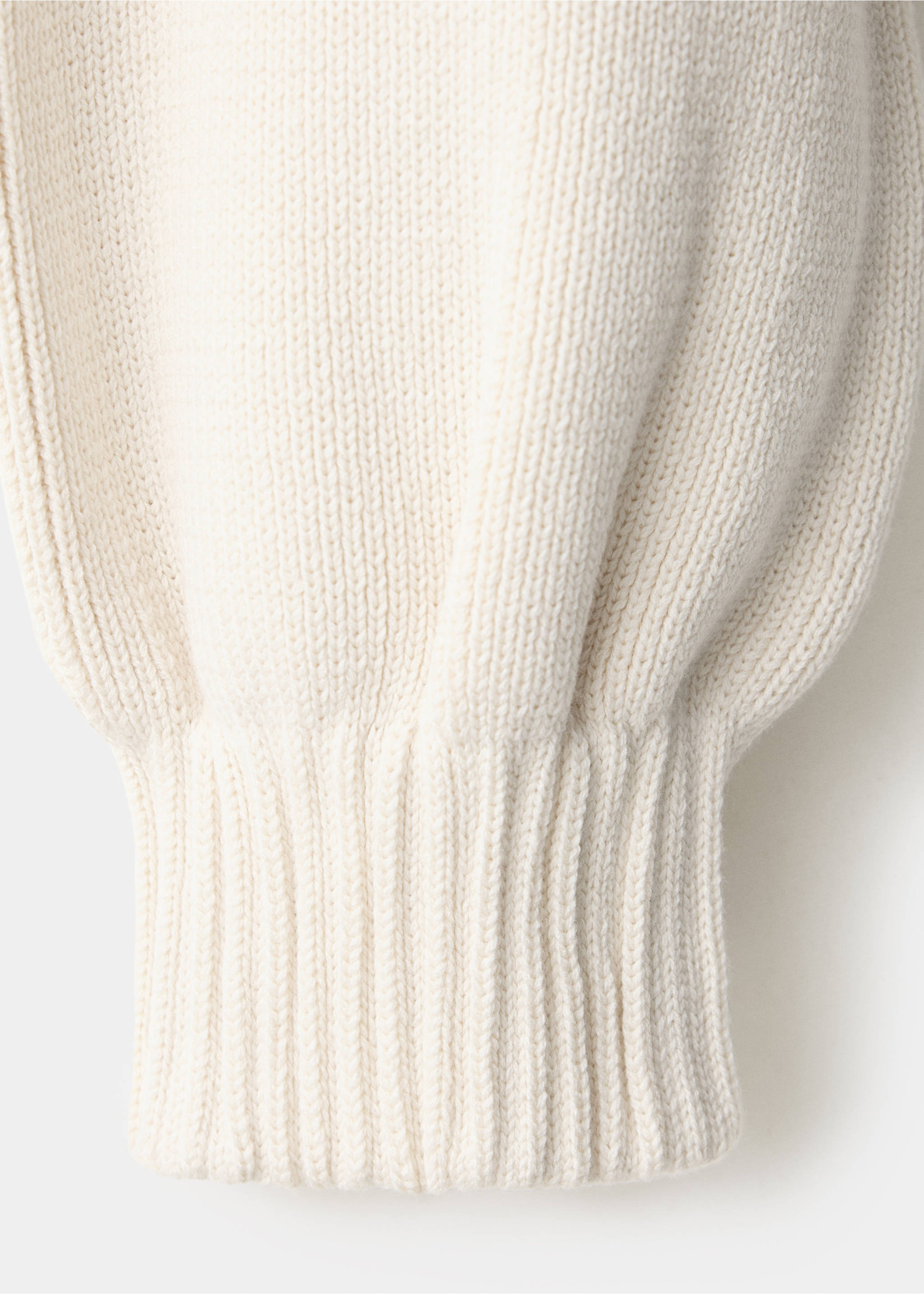 Knitted bomber jacket - Details of the article 0, Ecru. Ref: 37075879-00.