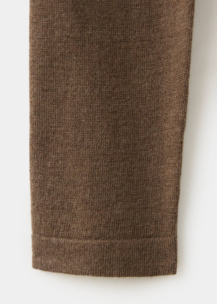 Long asymmetrical knit dress — Medium Brown