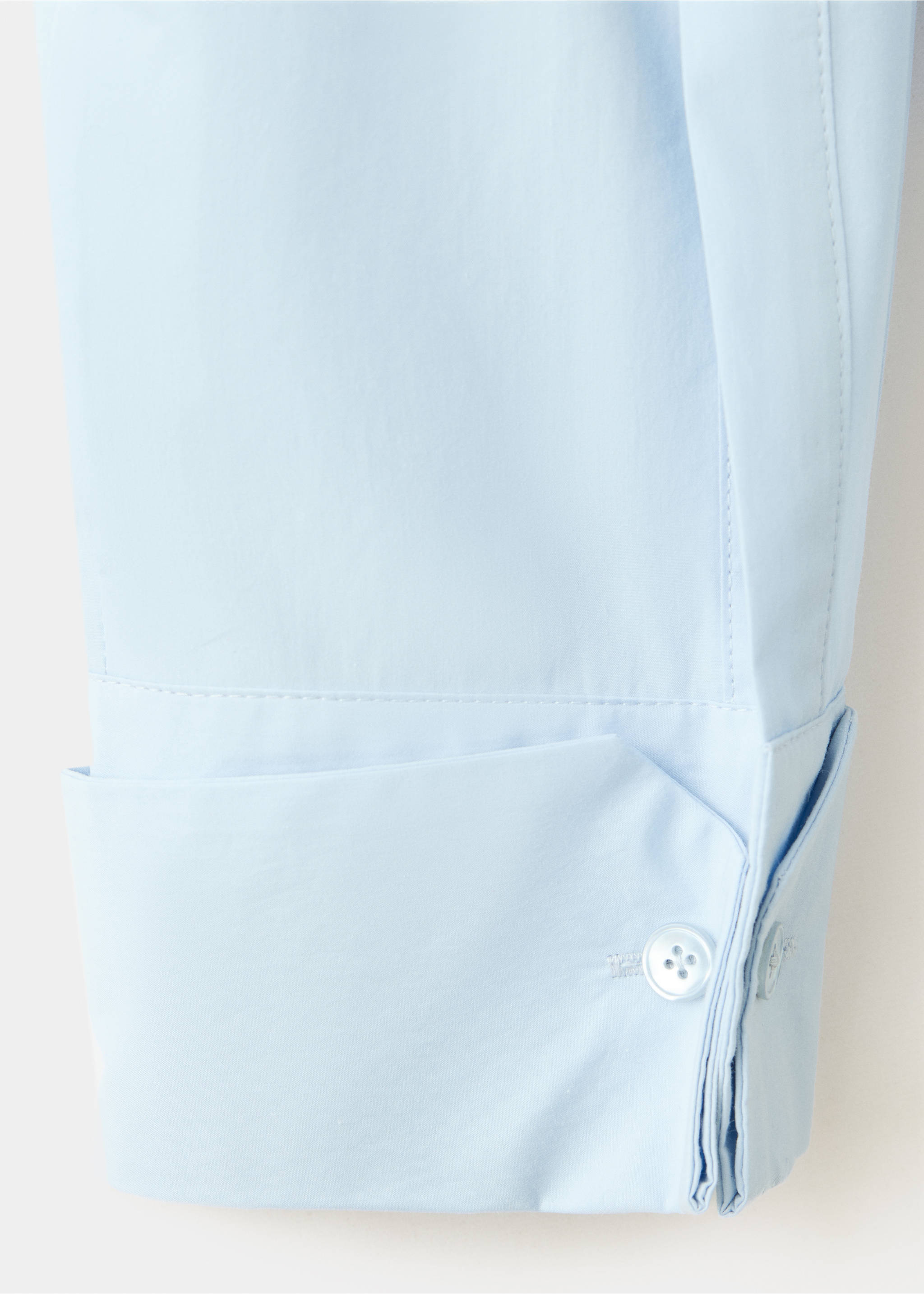 Cotton crop blouse - Details of the article 0, Blue. Ref: 37075881-00.