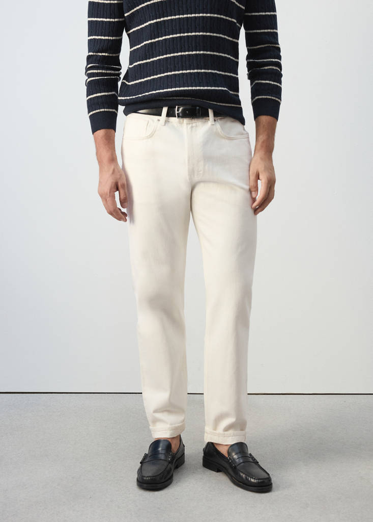 Pola regular fit cropped jeans — Off White