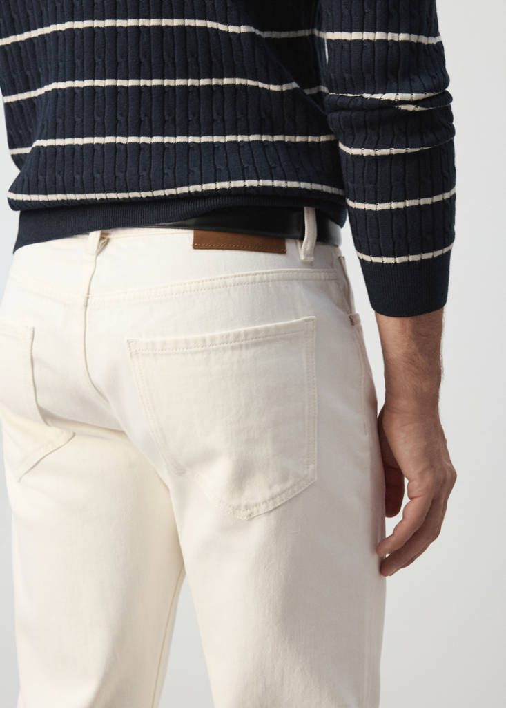 Pola regular fit cropped jeans — Off White