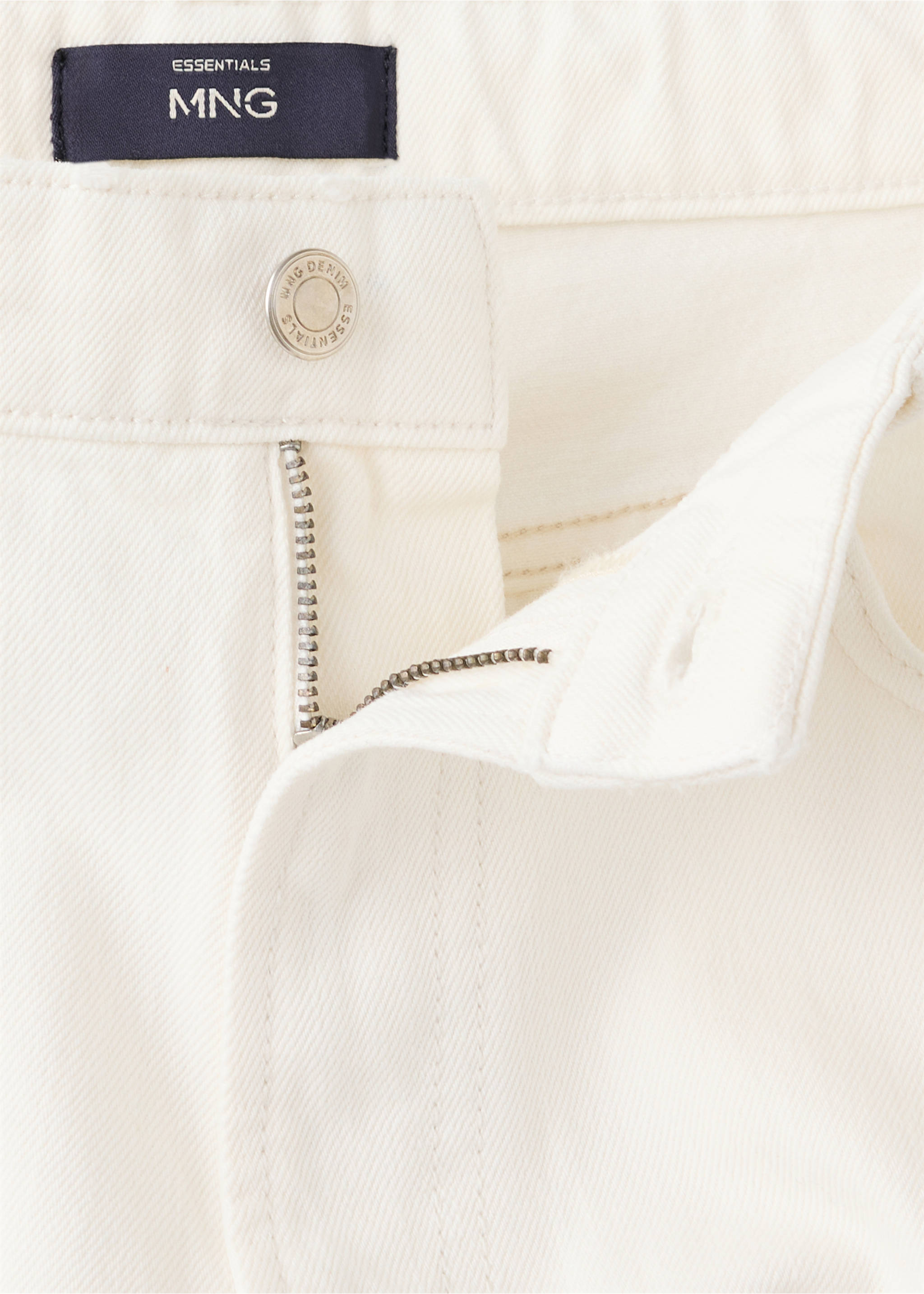 Jean 100 % coton regular-fit cropped - Détail de l'article 8, Blanc cassé. Ref: 37075972-00.