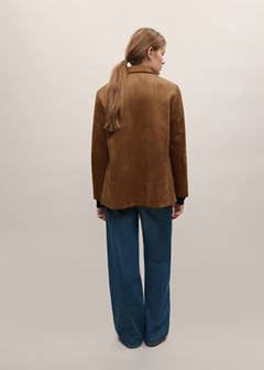 Suede-effect blazer — Tobacco Brown 5
