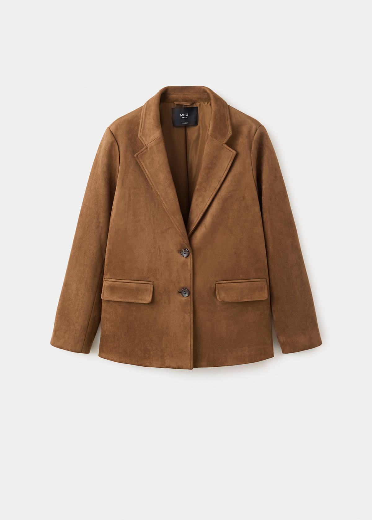 Suede-effect blazer — Tobacco Brown