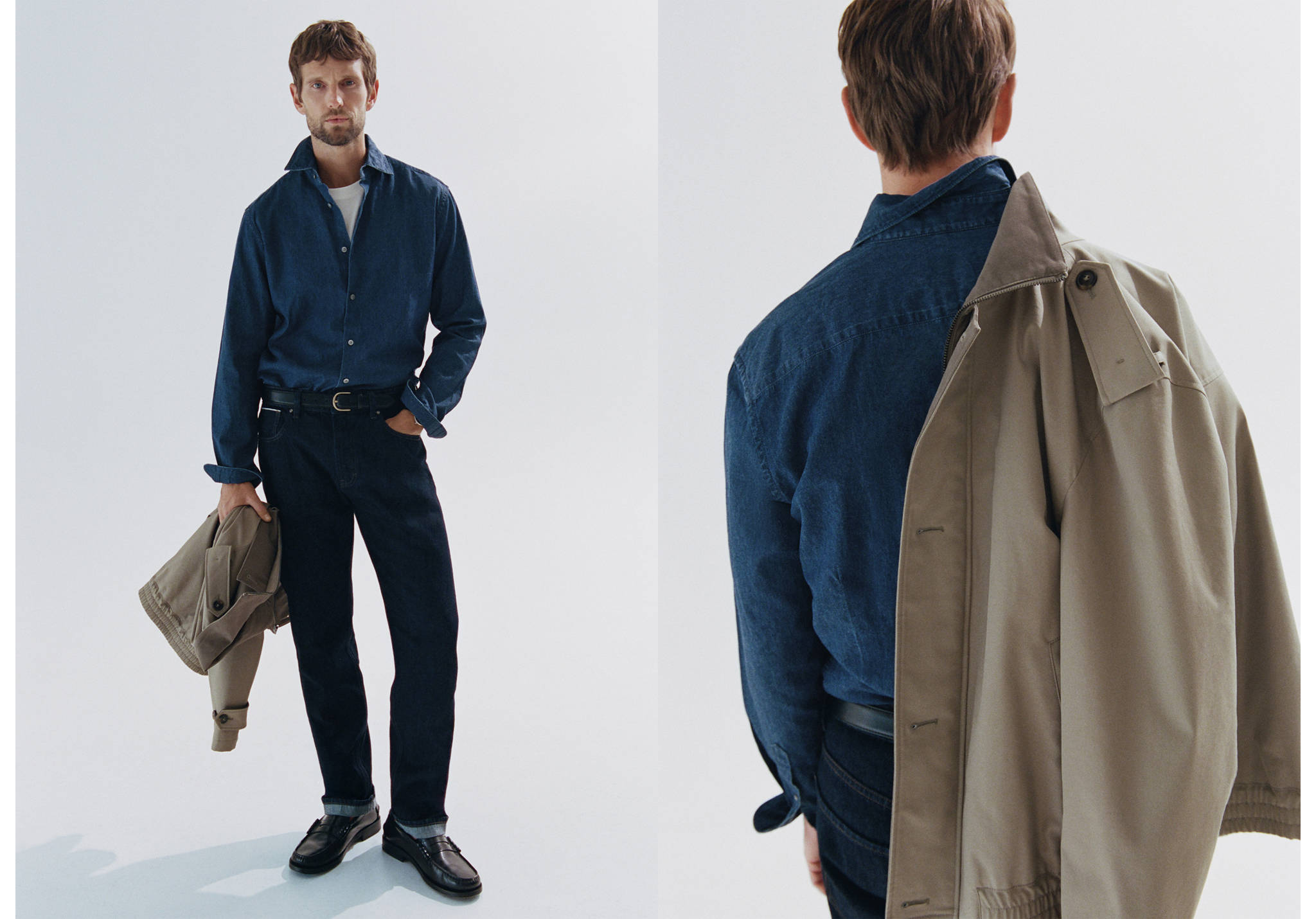 Camisa chambray 100% algodón - Plano panorámico