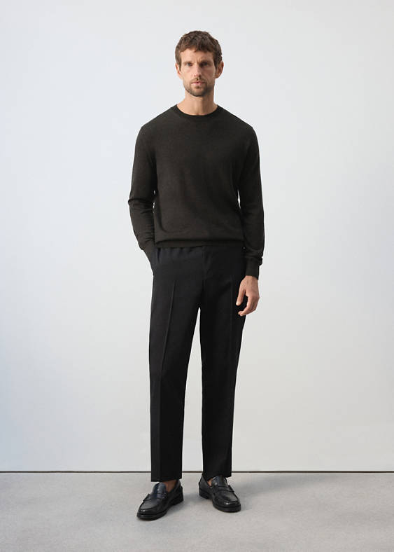 Sweter z cienkiej dzianiny 100% wełna merino