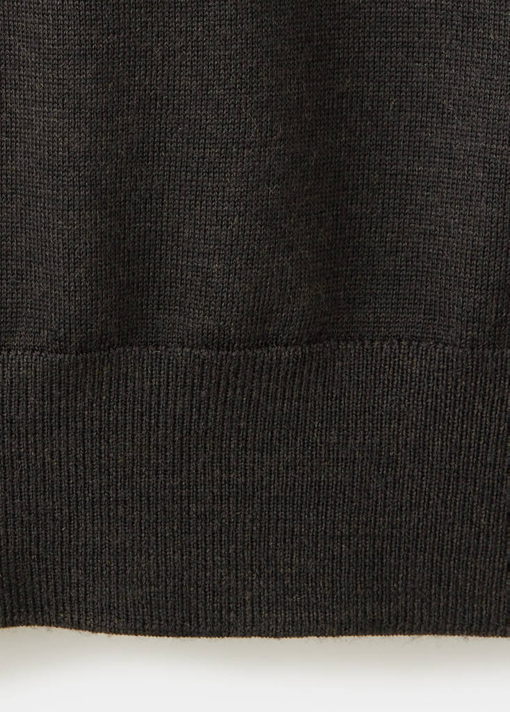 Fine-knit 100% merino wool jumper — Chocolate