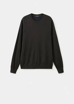 100% merino wool fine-knit jumper — Chocolate 6
