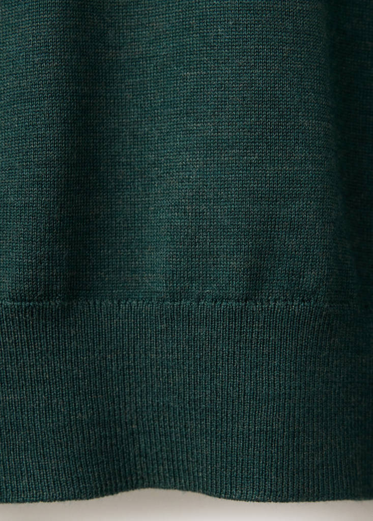 Fine-knit 100% merino wool jumper — Dark Green