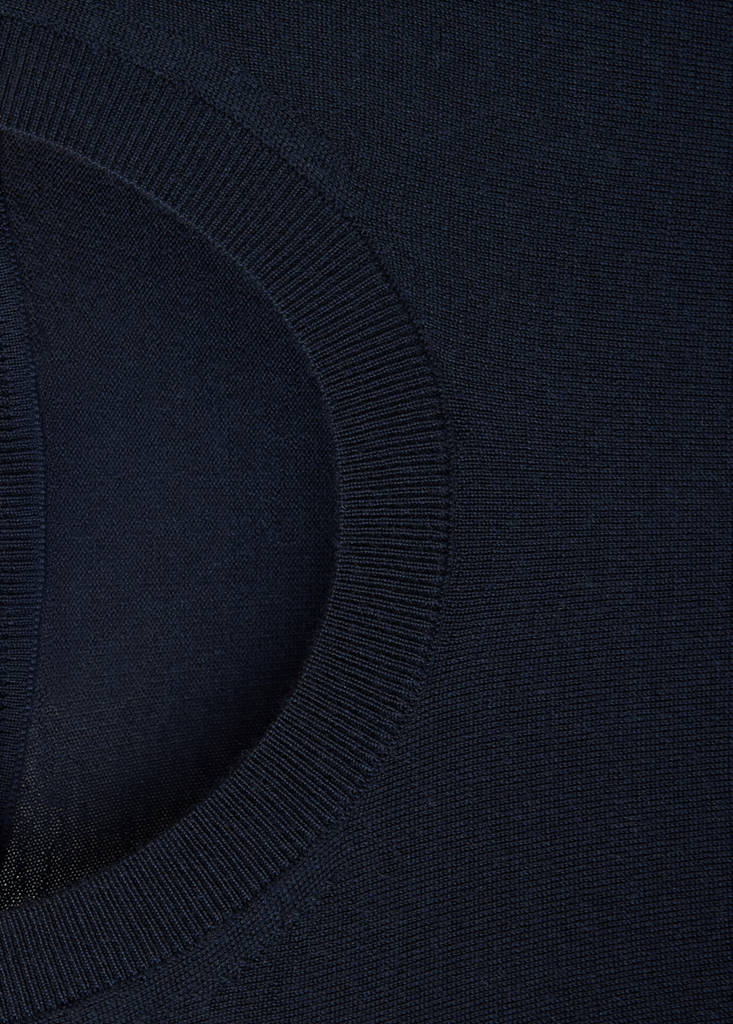 Fine-knit 100% merino wool jumper — Navy
