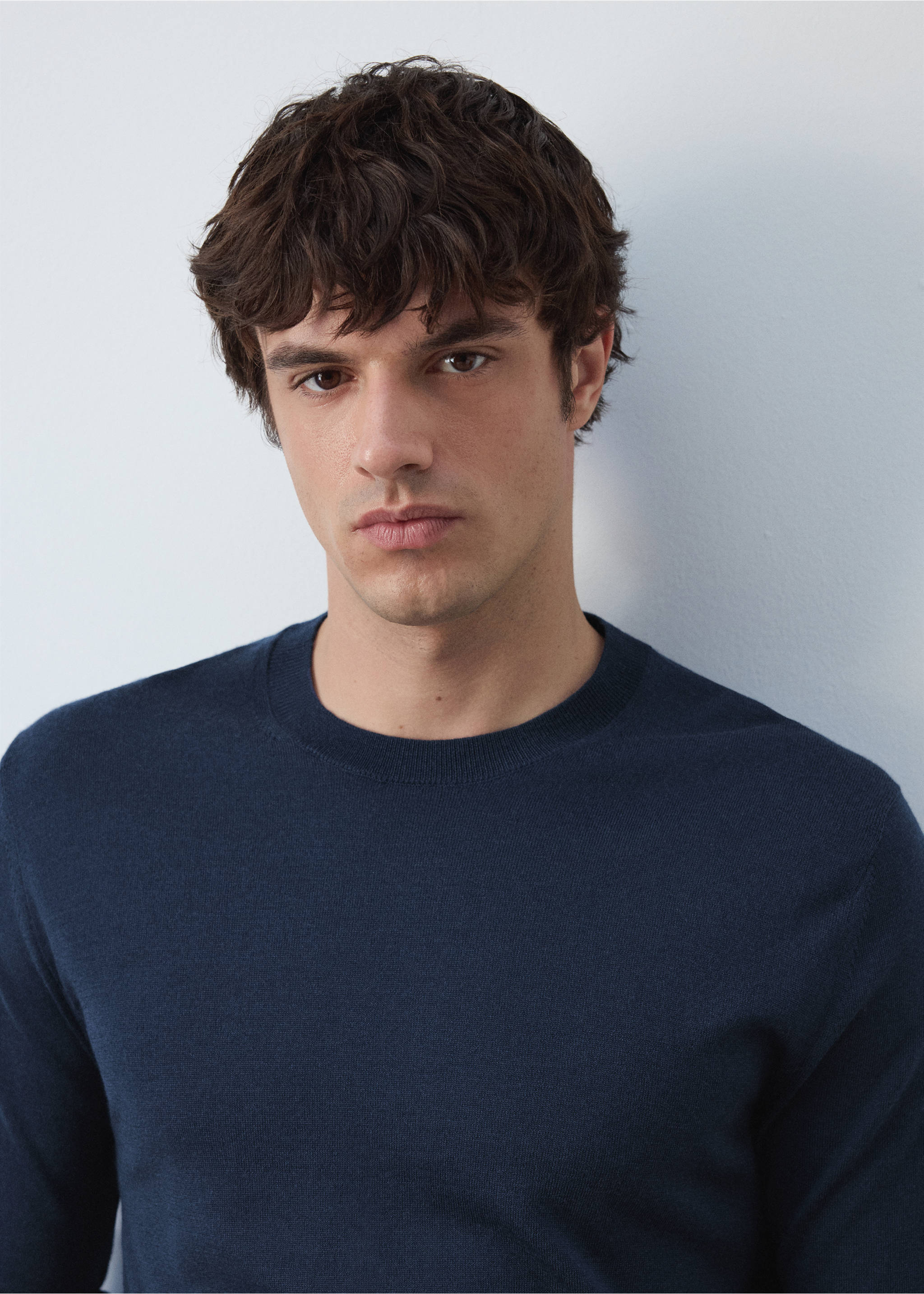 Pull 100 % laine maille fine - Détail de l'article 1, Bleu nuit. Ref: 37075979-00.