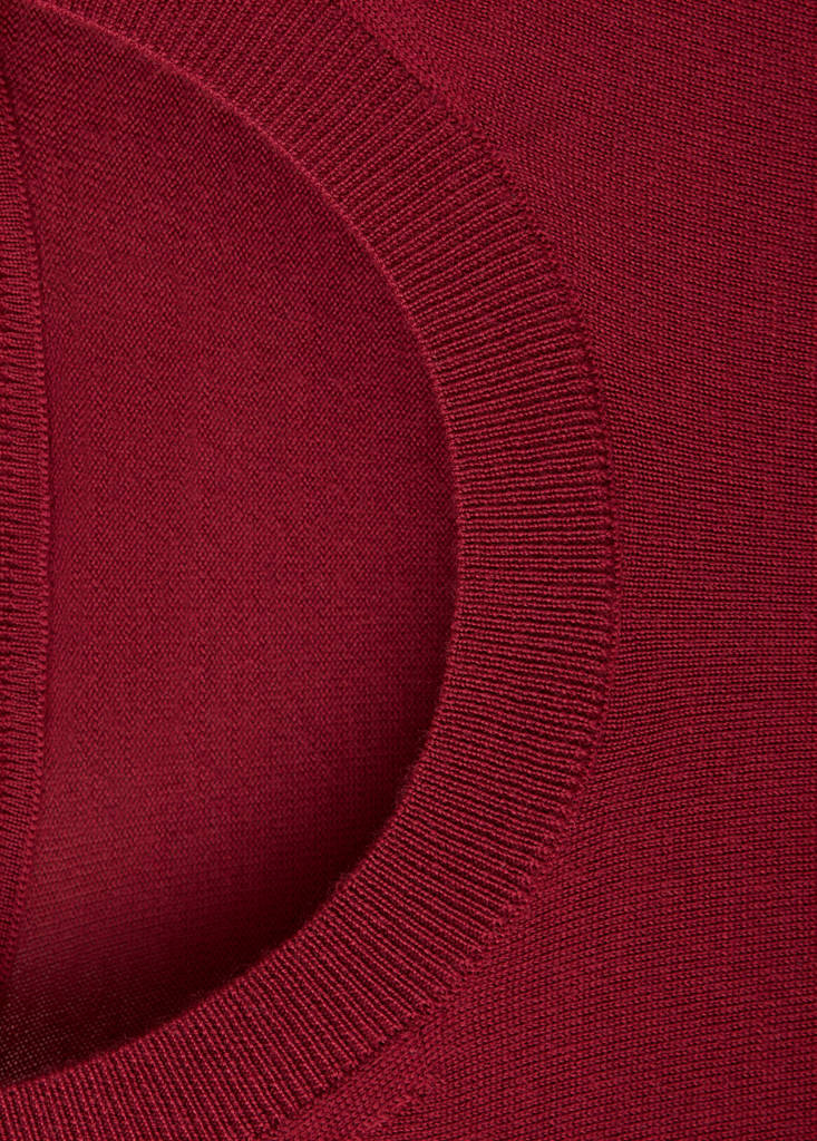Fine-knit 100% merino wool jumper — Medium Red
