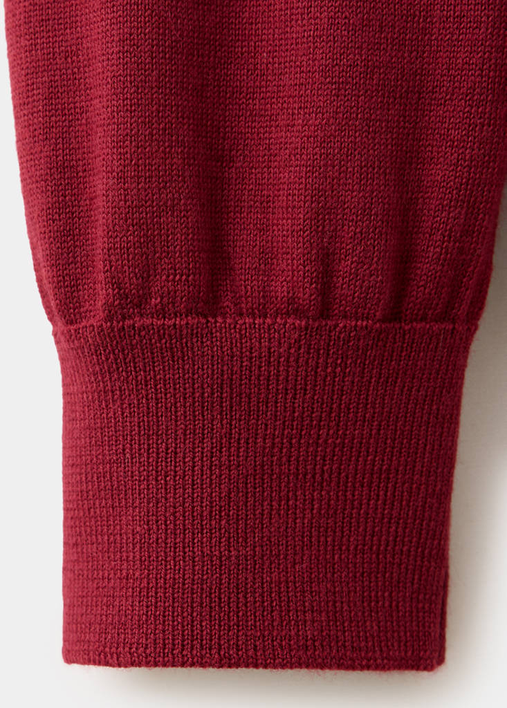 Fine-knit 100% merino wool jumper — Medium Red