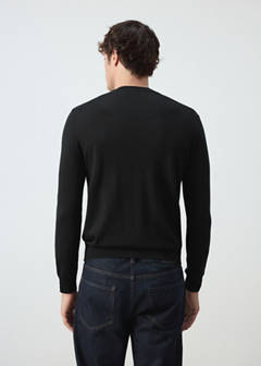 100% merino wool fine-knit jumper — Black 3