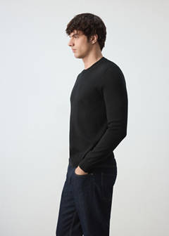 100% merino wool fine-knit jumper — Black 5