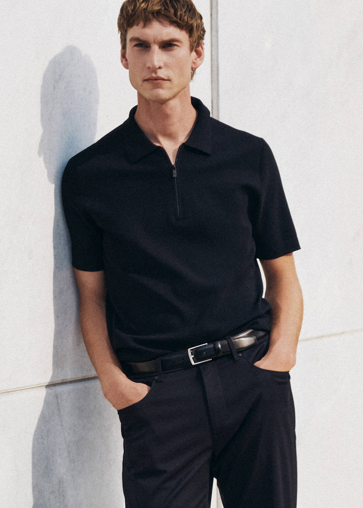 Comfort stretch zip polo Coolmax® — Navy