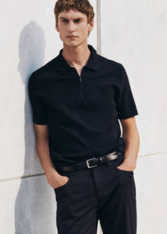 Comfort stretch zip polo Coolmax® — Navy 6