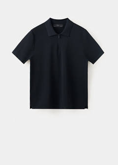 Comfort stretch zip polo Coolmax® — Navy 8
