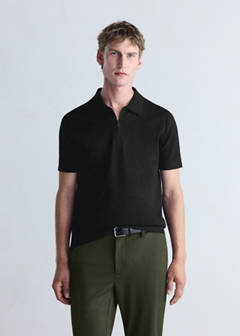 Comfort stretch zip polo Coolmax® — Black 1