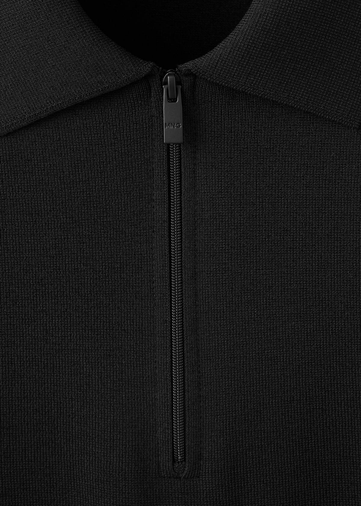 Comfort stretch zip polo Coolmax® — Black