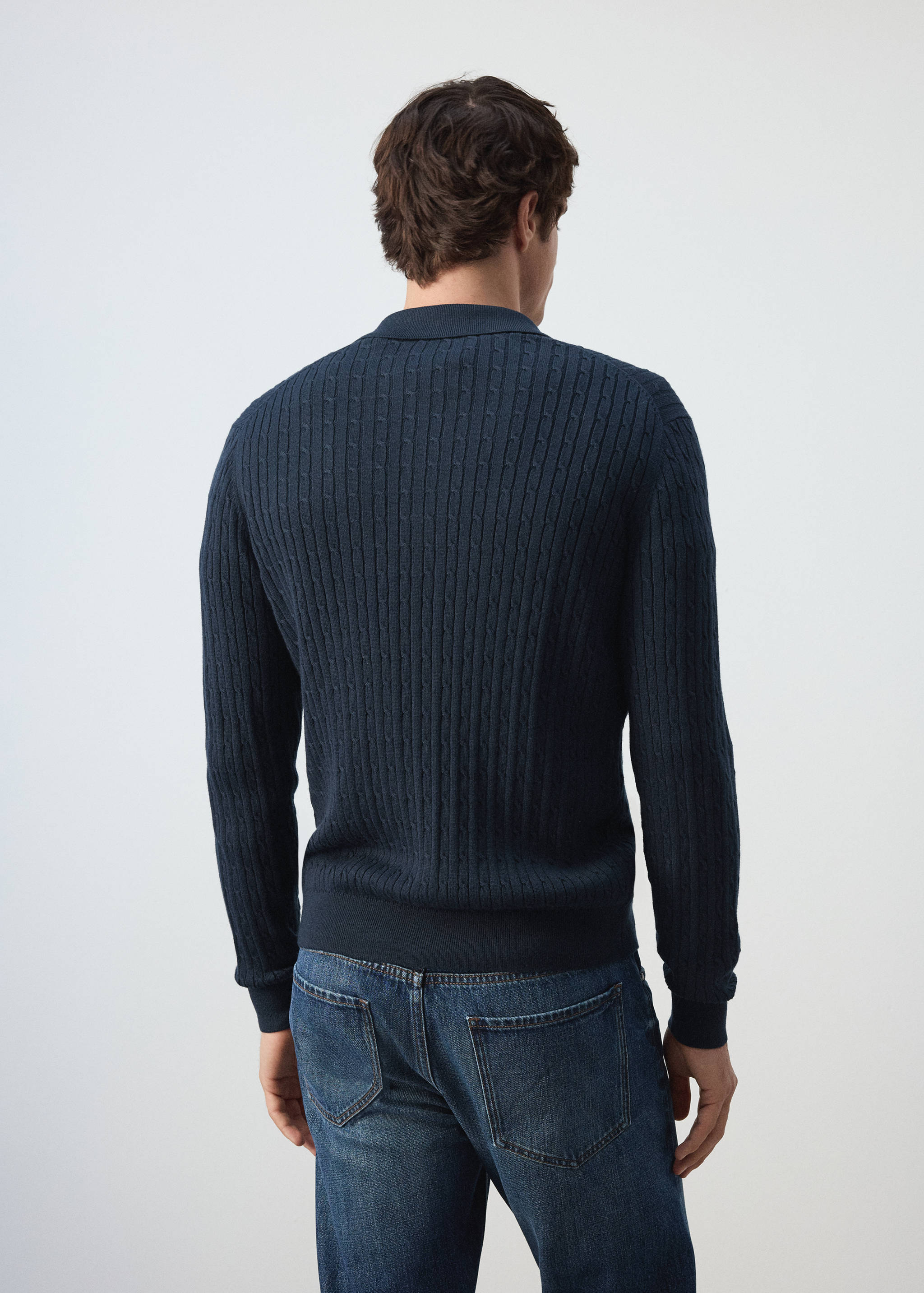 Cotton and lyocell blend shirt with cable knit detailing - Reverse of the article