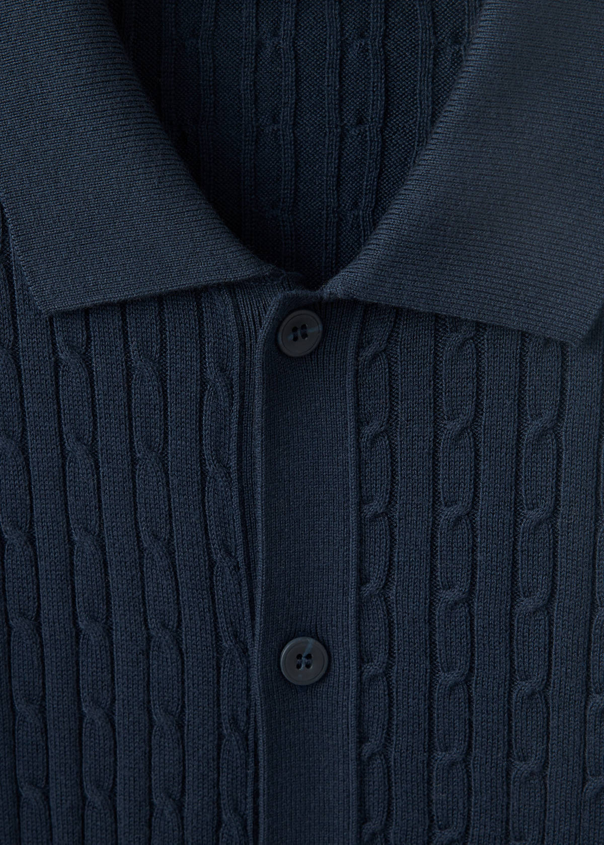 Knitted braided cardigan — Navy