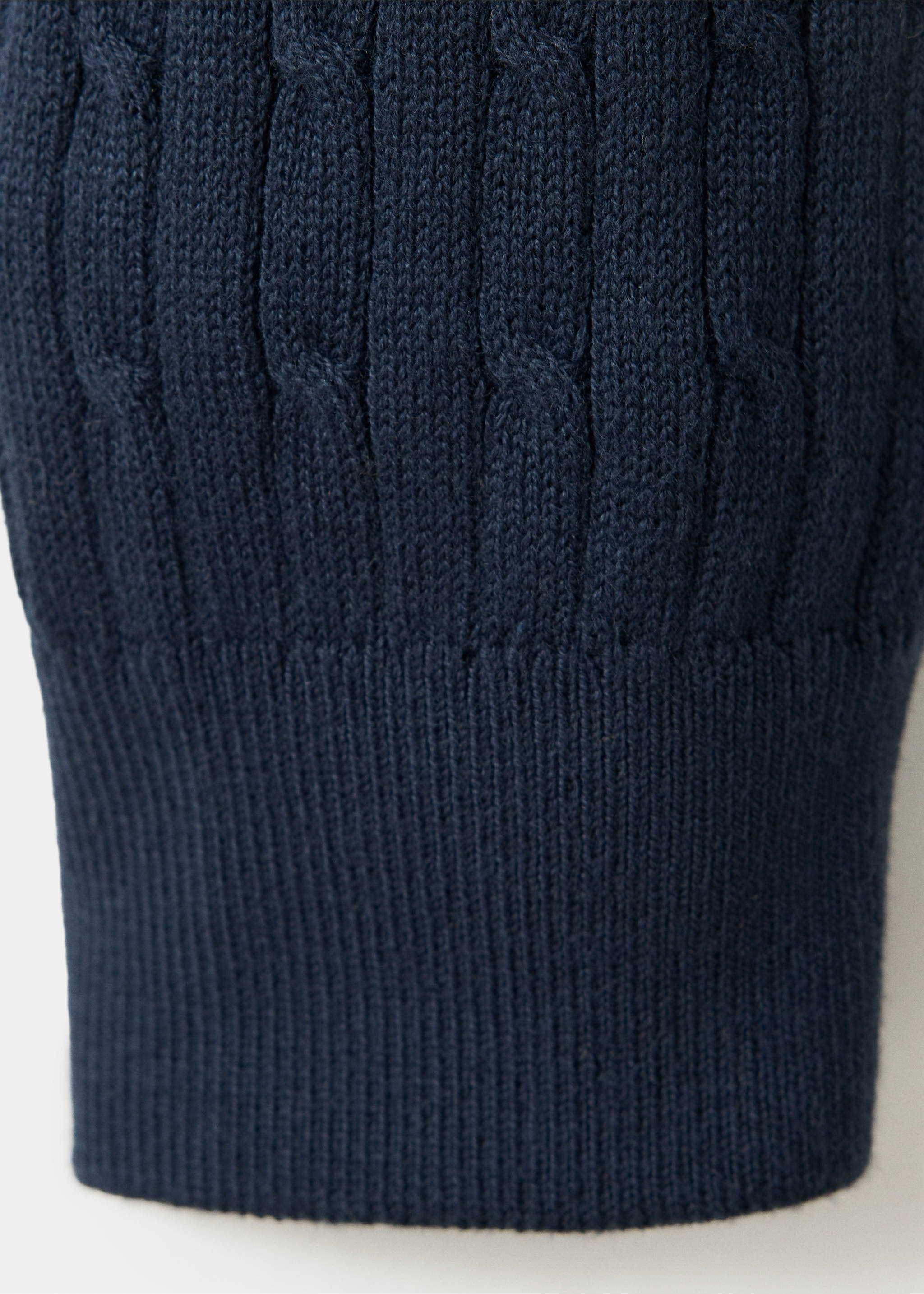 Cotton and lyocell blend shirt with cable knit detailing - Details of the article 0, Navy. Ref: 37075981-00.
